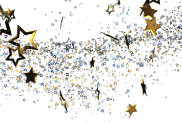 Sparkling stars cascade on white. Perfect for celebration, holiday, or success themes. Download...