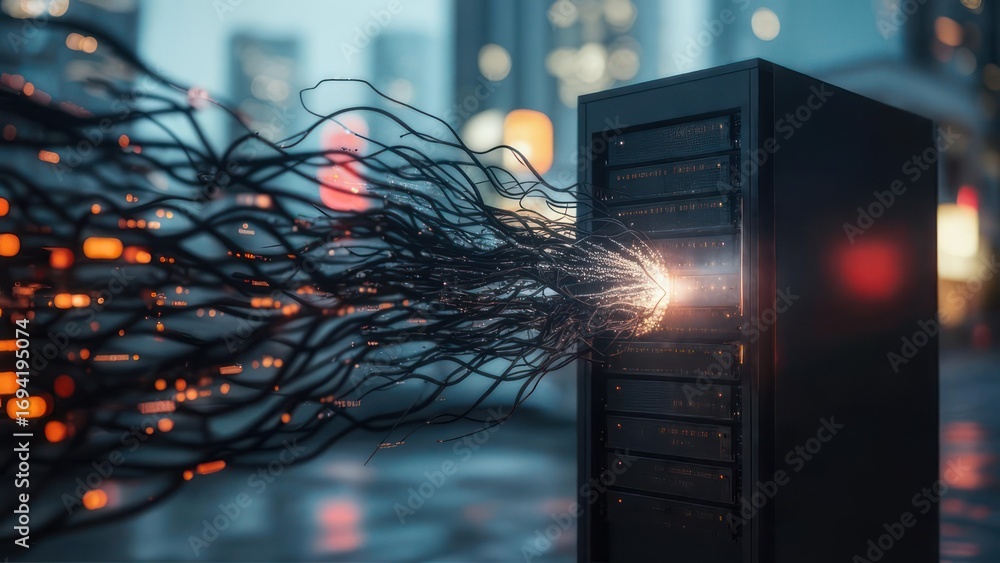 Poster server network in urban setting