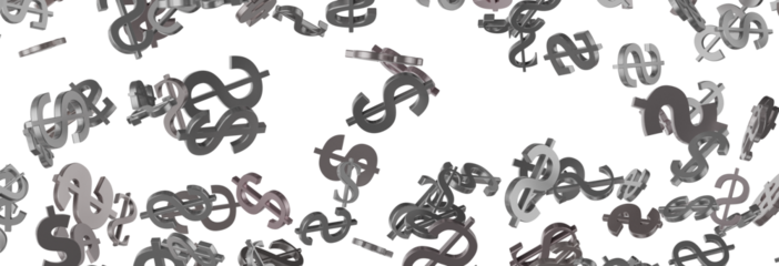 Dollar Signs Raining over Transparent Background