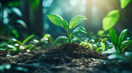 Financial development in business, showcasing increasing profit growth with upward trending graphs, currency symbols, and corporate imagery