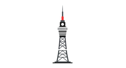 Obraz premium Stylized tower icon with geometric design elements symbolizing urban landmarks and architectural achievements