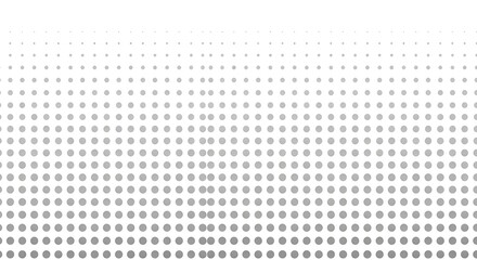A geometric pattern of evenly spaced, gray circles, fading from dark to light gray, creates an elegant backdrop.