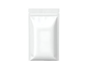White Blank Stand Up Pouch Packaging with Zipper Isolated on Black Background for Product Mockup Design