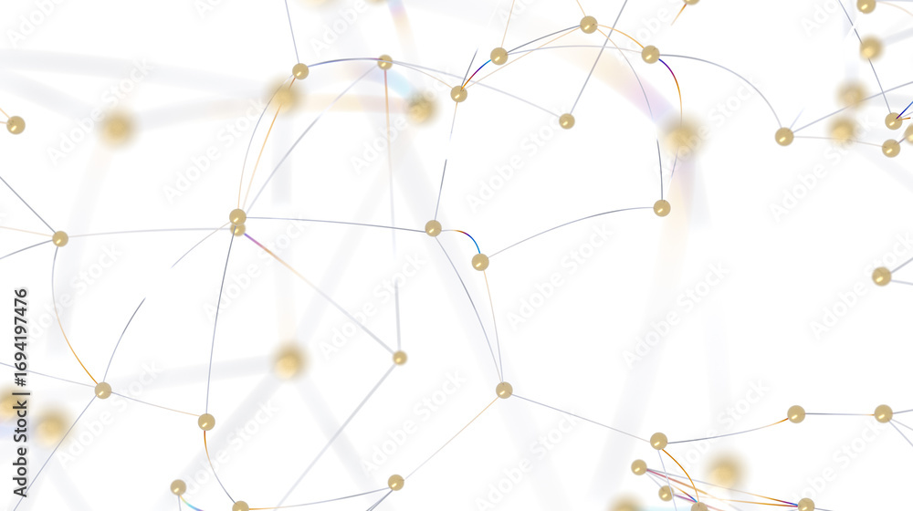 Aufkleber stock photo of abstract network connection. dots and lines representing technology, communication, a