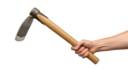 a hand offering a tool cultivating growth, sustainable future, hard work, and new beginnings, isolated on transparent background