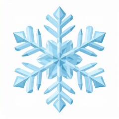 Detailed illustration of a stylized, light-blue snowflake with intricate, geometric crystal-like formations.