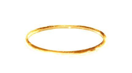 Golden halo angel ring Isolated on transparent background