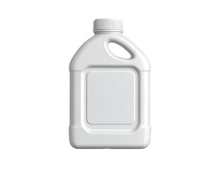 Blank White Plastic Bottle with Handle and Screw Cap for Liquid Packaging, Isolated Product Mockup on Black Background