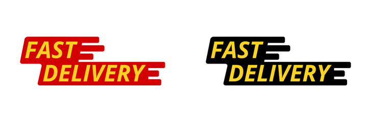 Set of fast delivery text icons