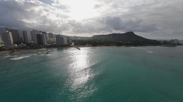 Video aereo di Waikiki Beach, Hawai'i, Ohau, USA