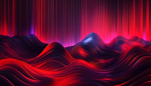 Vibrant Abstract Wave Landscape with Neon &ndash; Picsart style