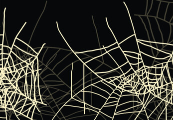 Spider web illustration design on black background.eps