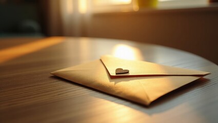 Golden Envelope of Love Sealed with Sunlight and Hope