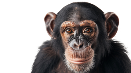 Close-up Portrait of a Chimpanzee Captivating Gaze and Facial Features