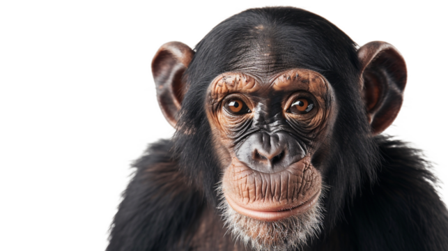 Close-up Portrait of a Chimpanzee Captivating Gaze and Facial Features