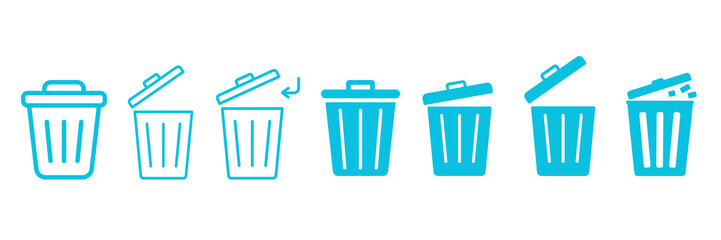 Set of  trah bin icons, recycling icons, recycle icons, earth saving,