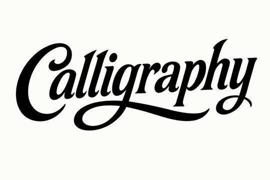 Strong bold vintage calligraphy smooth curves balanced composition clear readable letters consistent style none horizontal balanced layout clean white background vector look high contrast.
