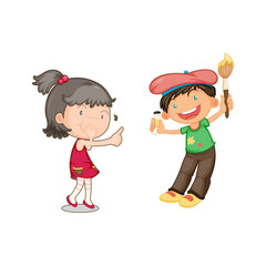 boy and girl with a art tuli