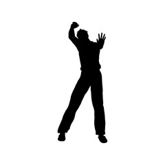 silhouette of a man with ball