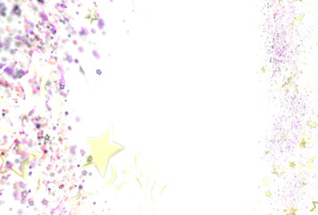 Beautiful background image featuring gold stars and pastel glitter on a white backdrop. Ideal for festive designs, invitations, and celebrations.