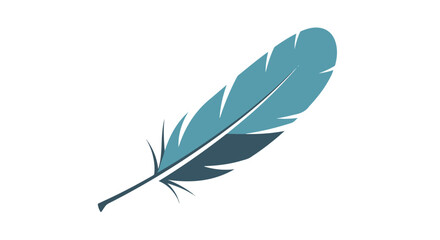 Stylized avian plumage, simple vector graphic isolated on white background, light and shadow, symbol of writing inspiration, airiness and lightness
