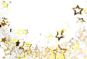 Elegant golden stars and glitter on white. Perfect for holidays, celebrations, and luxury branding. Download now!
