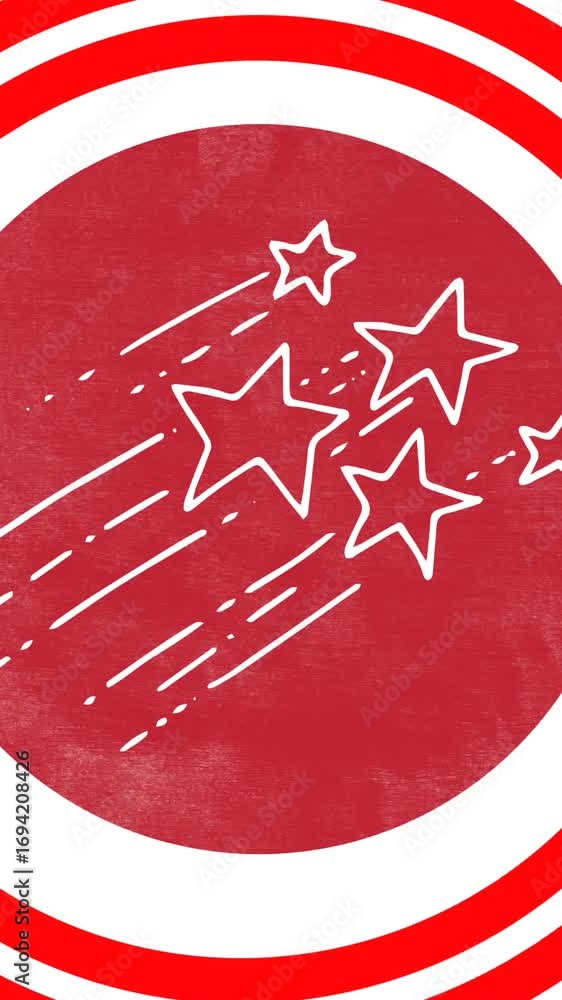 Poster animation of stars shape over flag of american pattern