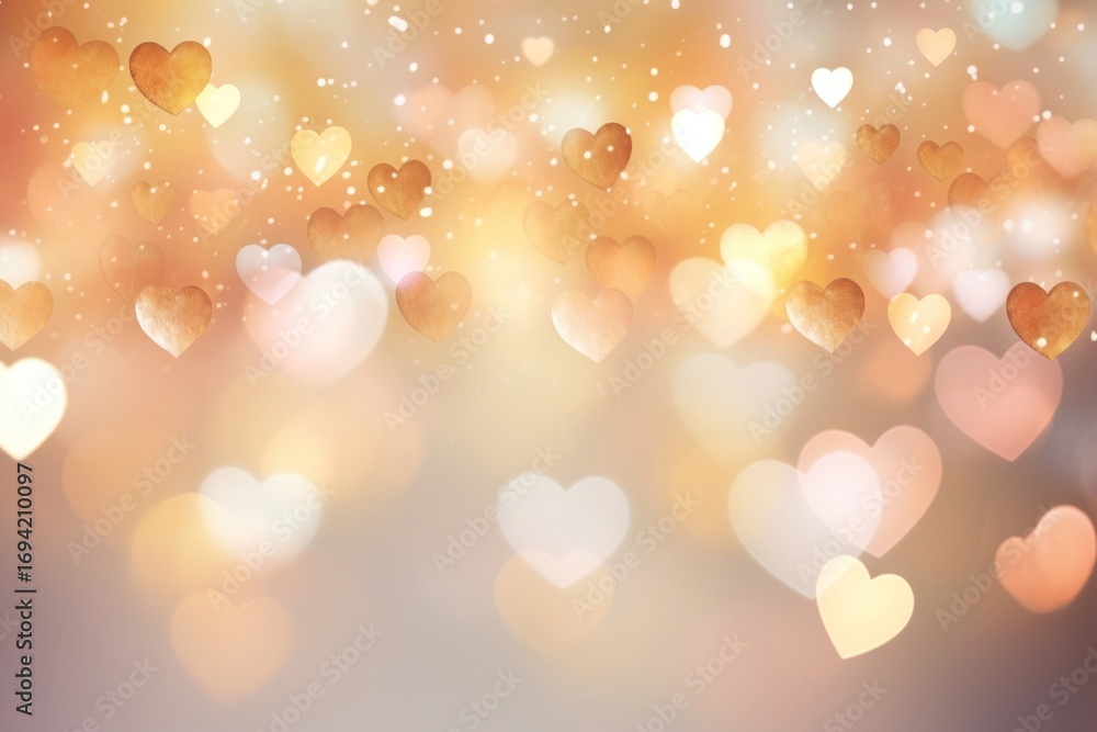 Poster heart pattern bokeh effect background backgrounds gold illuminated.