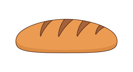 Artistic depiction of a loaf, rendered in a cartoon style, showcasing its simple yet appealing design, suitable for dietary or culinary themed designs