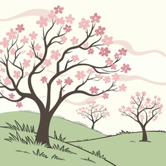 Obraz premium tree with pink flowers