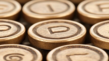 Vintage Typographic Detail: Close-Up of Old-Fashioned Letterpress Printing Blocks Showing