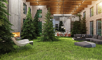 City Courtyard Modern Architecture