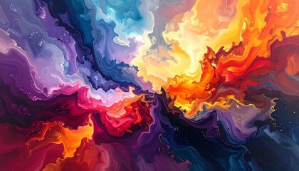 Abstract paint swirls