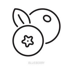 Blueberry line icon. Berry symbol. Food concept. Isolated on a white background. Flat design. Editable stroke. Vector illustration.