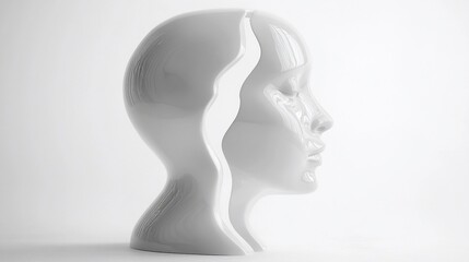 Obraz premium Split sculpture of a womans face