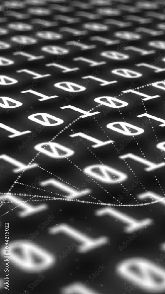 Aufkleber binary code and dna strand animating over digital background