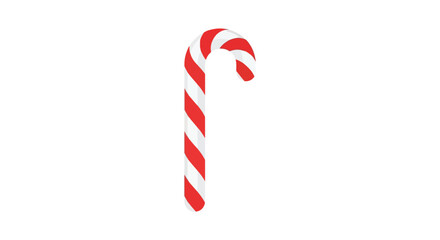 Whimsical holiday treat: A stylized candy cane with classic red and white stripes for festive celebrations