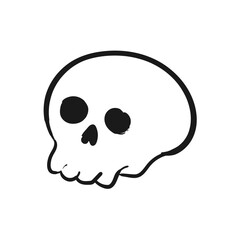 Hand drawn vector illustration of Skull isolated on white background