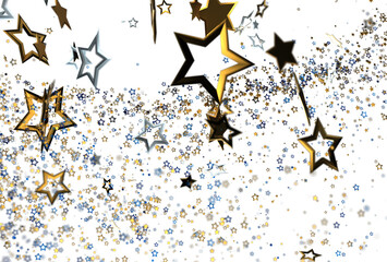 Sparkling stars, gold, silver, festive, celebration, background, magic, twinkle, shine, glitter, holiday, party, success, joy, dream, hope, white, abstract, design, t