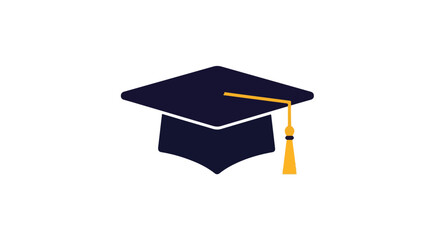 Vector illustration of a graduation cap, showcasing academic achievement and the completion of studies, symbol of educational attainment graduation