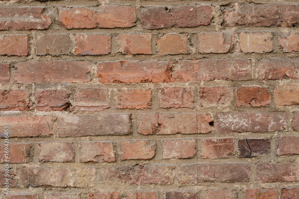 Poster high-resolution image of a rustic red brick wall texture. perfect for backgrounds, design projects, 