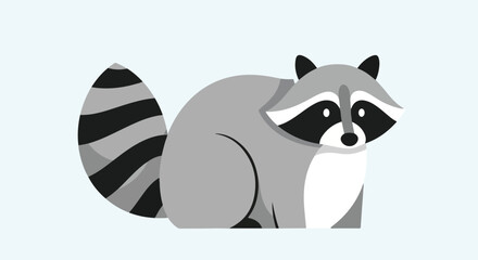 Fototapeta premium Stylized Raccoon Character Illustration with Flat Design, Ideal for Children's Books and Graphics and other designs