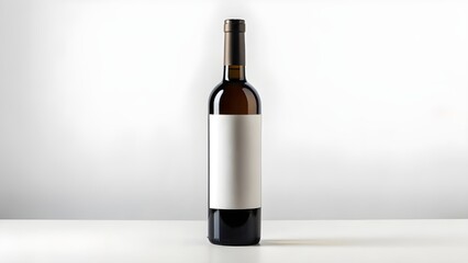 Wine Bottle Mockup Stylish Presentation of Beverage Brand with Blank Label and Minimalist Design, Ideal for Product Showcase