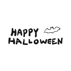 Hand drawn vector illustration of Happy Halloween Typography isolated on white background