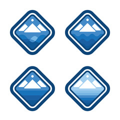 Abstract Mountain and Water Graphic Icon