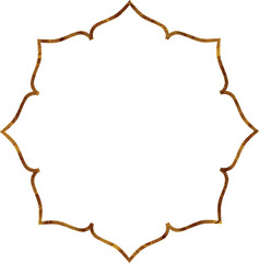 Symmetrical golden frame vector illustration.