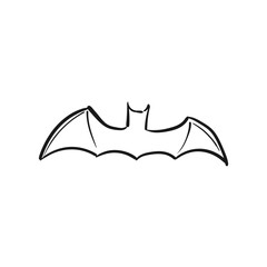 Hand drawn vector illustration of Bat isolated on white background