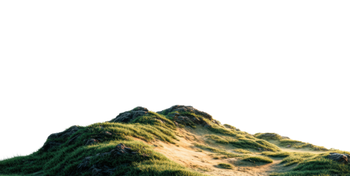 Exploring serene grass hills nature landscape environment scenic view isolated on transparent background