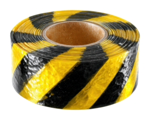 Safety caution tape roll industrial product isolated on transparent background