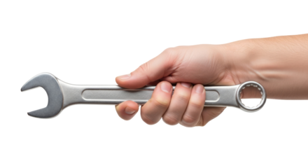 a helping hand extends a sturdy wrench a symbol of skillful repair, reliable solutions, and empowerment, isolated on transparent background